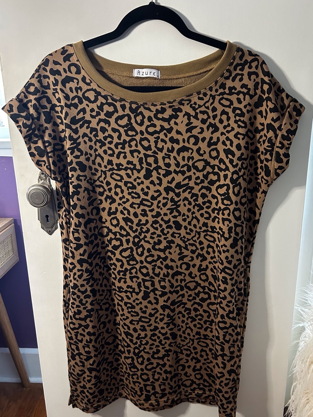 Azule Leopard Print Tunic Dress - Brown & Black